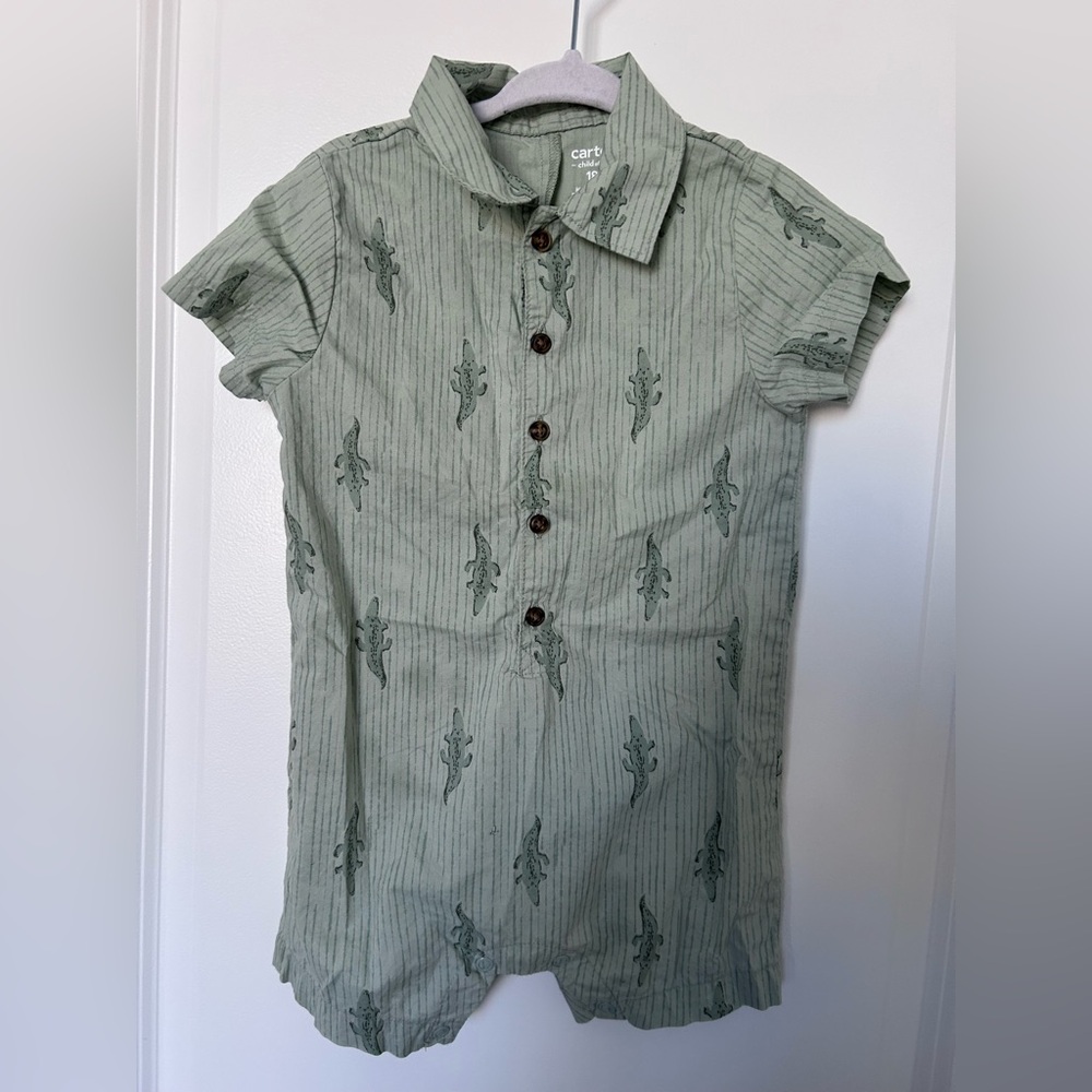 Carter's Olive Button-Up Romper